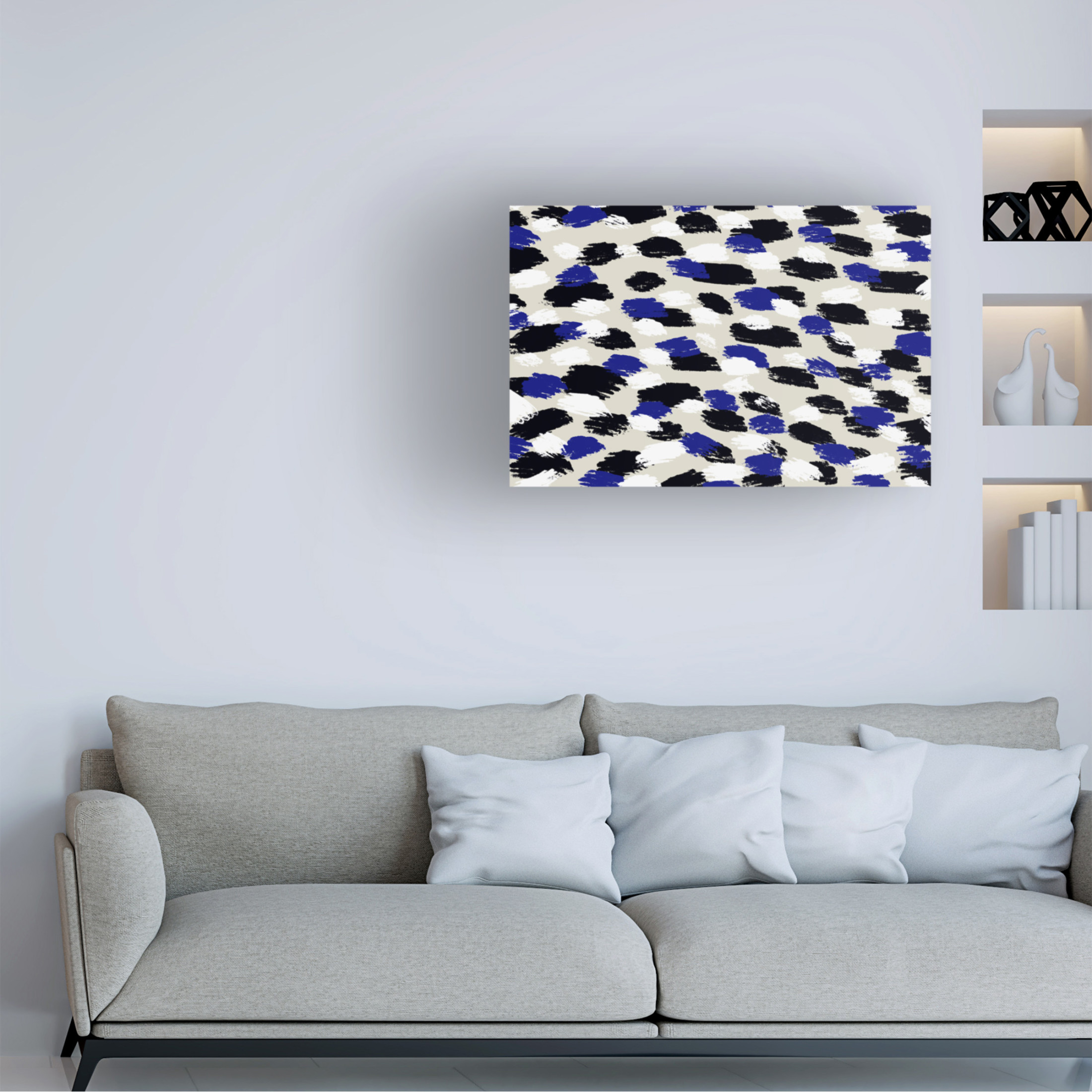Canvas Wall Art - Treechild 'Blue Strokes Square' Wall Art for Living Room, Bedroom, or Office D?cor by Trademark Fine Art - 19 x 12 Inches