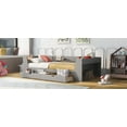 thumbnail image 5 of Grey Twin Size Daybed with Storage, Wooden Frame, 2 Drawers. Built-in Shelf, Charging Station. Wood Sofa Bed with Slat Support. Ideal for Bedroom, Living Room., 5 of 5