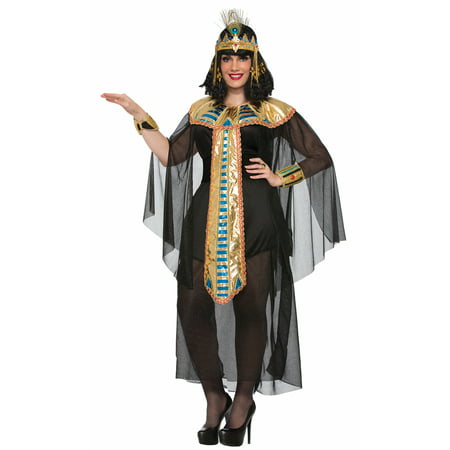 Women's Egyptian Queen Costume Dress Black Gold Ladies Roman Cleopatra ...