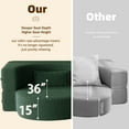 thumbnail image 6 of Modern Convertible Floor Sofa Bed Teddy Fabric 15" Full Size Folding Mattress with Pillows for Multi Room No Assembly Deep Green, 6 of 9