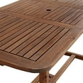 Outdoor Expandable Acacia Wood Patio Long Dining Table, Brown