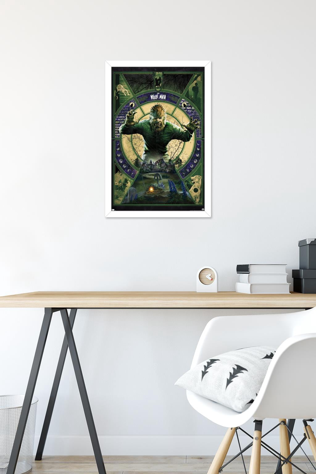 The Wolf Man - Illustration Wall Poster, 14.725" x 22.375" Framed