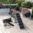 thumbnail image 4 of Dog Agility Training Ramp with Safety Bars, Non-Slip Fir Wood Pet Incline for Outdoor Backyard Use, 128" L x 21.7" W x 23.6" H, Gray Training Equipment for Dogs up to 88 lbs, 4 of 7