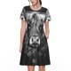 thumbnail image 1 of Disketp Geometric Bull Design para Vestido de Manga Corta para Mujeres, Vestidos de Verano para Mujeres, Casual y Holgado para la Playa, 1 of 6