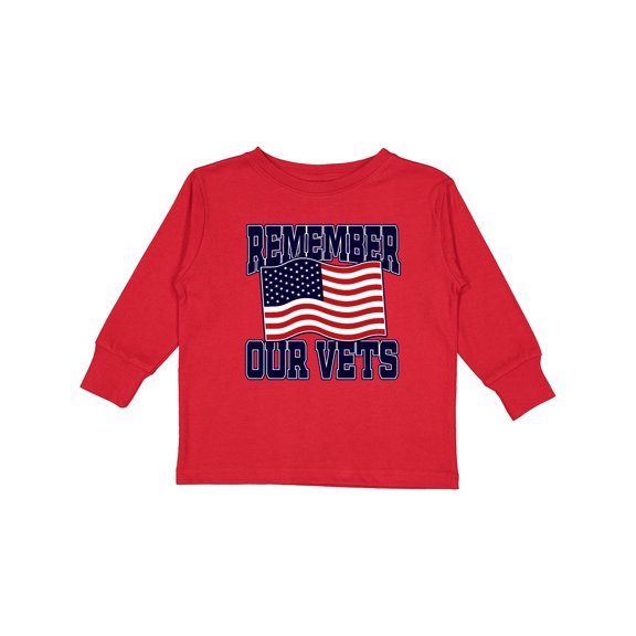 Inktastic Veteran Remember Our Vets Boys or Girls Long Sleeve Toddler T-Shirt
