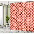 thumbnail image 4 of Ambesonne Vintage Shower Curtain, Abstract Warm Toned Lattice, 69"Wx70"L, Vermilion and White, 4 of 4