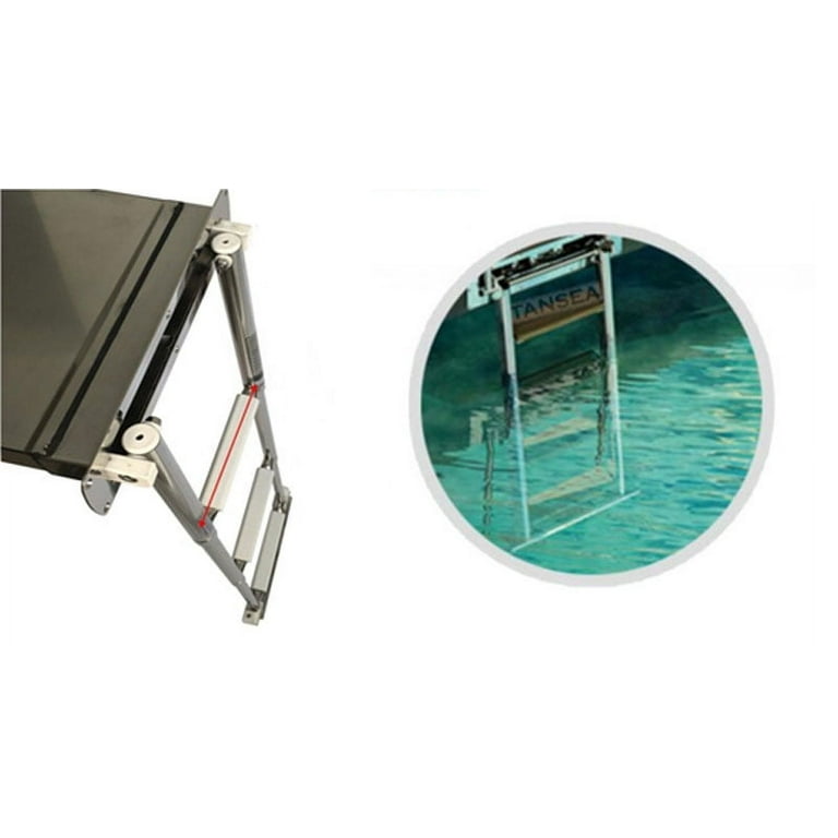 TECHTONGDA 3 Steps Telescoping Ladder Swim Platform Under Mount Boat  Inboard Swim Ladder Stainless Steel