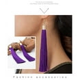 thumbnail image 4 of Nvzi-c men's and women's suitable earrings, tassel earrings, ethnic style long style earrings, temperament earrings (purple), 4 of 4