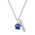 thumbnail image 1 of Delight Jewelry Silvertone Large Royal Blue Paw Silvertone Balance Bar Charm Necklace, 23", 1 of 4