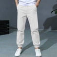 thumbnail image 3 of Bixock Toddler Boys Sweatpants Elastic Waist Jogger Pants Kids Solid Color Side Pocket Loose Breathable Campus Casual Daily Outer Wear Size 9-10Years, 3 of 6