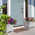 thumbnail image 4 of Chippendale White Planter Box Set of 2 - Elegant Outdoor Plant Pot for Patio, Porch Decor, and Garden Display, 4 of 7