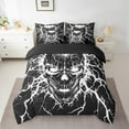 thumbnail image 2 of Erosebridal Gothic Skull Bedding Full Size, Neon Lightning Bed Set, Black White Reversible Bed in a Bag Full size, Lightweight Room Decor, 7 Pieces, 2 of 6