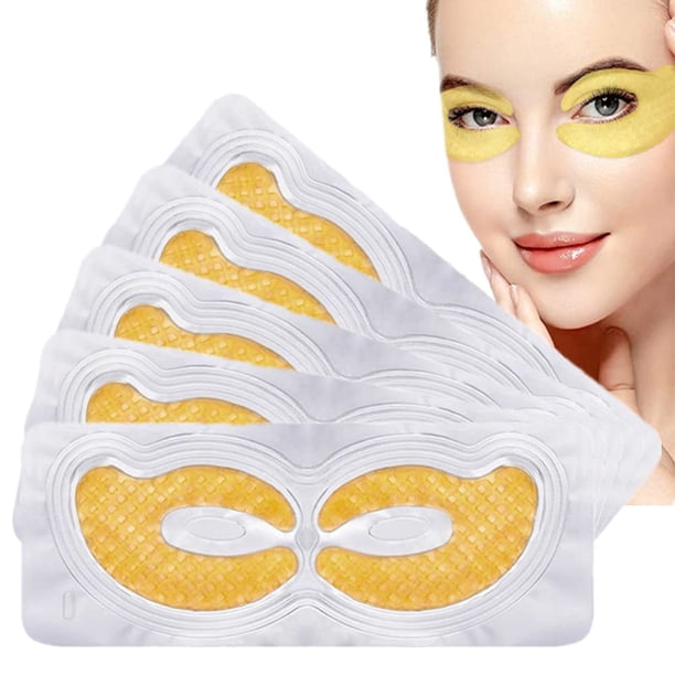 Máscara de ojos de hidrogel dorado, parches de máscara de ojos de cristal de colágeno, almohadillas antienvejecimiento debajo de los ojos, reduce las arrugas, ojos hinchados, ojeras, bolsas de ojos, m