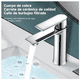 thumbnail image 4 of Llaves Para Lavabo Belug Grifo Baño Llave Monomando Mezcladora Malubero Plateado, 4 of 5