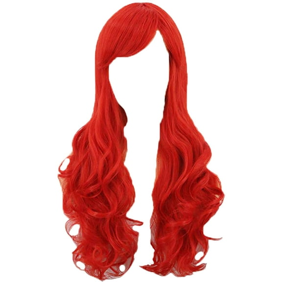 WXLCISI Red Lace Front Wigs Long Wavy Synthetic Wig for Women Natural Hairline Mera Party Heat Resistant Hair 22.5inch