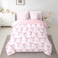 thumbnail image 2 of Feelyou Pink Bow-tie Twin Bedding Sets 7-Piece, Princess Love Heart Bedding Comforter Set, 2 of 8