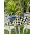 thumbnail image 2 of Outdoor Tablecloth with Umbrella Hole and Zipper, Sunflowers Round Table Cloth 60 Inch Waterproof Tablecloth, Spring Summer Bees Floral Black Plaid Picnic Table Cover for Patio Camping, 2 of 7