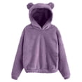 thumbnail image 2 of Cute Teddy Bear Ears Hoodie Women Long Sleeve Warm Sweatshirts, 2 of 6