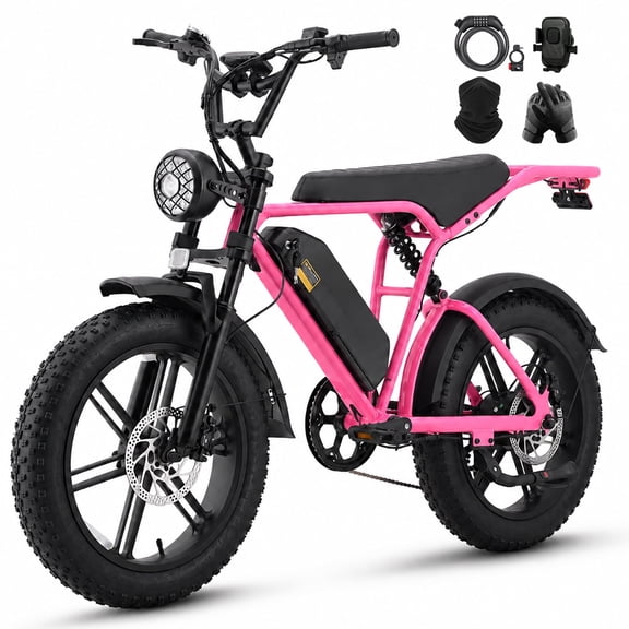 QEASET Electric Bike,20" Fat Tire EBikes for Adults,48V 15Ah Removable Battery Electric Mini Bike with 70 Miles Range,UL 2849
