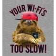 thumbnail image 2 of Playful Sloth - Your Wi-Fi's Too Slow! Adult Heather Gray Crew Neck Short Sleeve Tee-Medium, 2 of 4