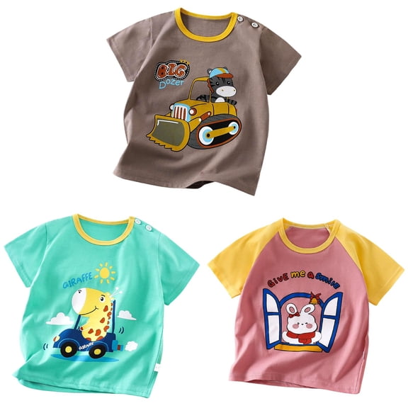 KEXE Shirts For Boys Kids Shirt Kids T-Shirts Short Sleeve Tops For Toddlers Boys