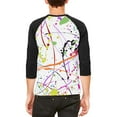 thumbnail image 2 of Splatter Paint White Mens Raglan T Shirt White-Black SM, 2 of 2