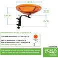 thumbnail image 6 of Achla Designs Crackle Glass Bowl Birdbath Decoration w/ Rail Mount, Orange, 6 of 6