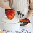 thumbnail image 6 of Pofeuu Autumn Leaf Print Thickened Mini Silicone Oven Mitts Heat Resistant, Rubber Oven Mitt Gloves, Finger Pinch Grips, Pot Holder, Silicone Potholder, 6 of 7