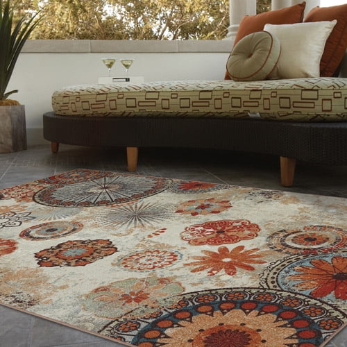 Mohawk Home Alexa Medallion Indoor/Outdoor Nylon Rug, MultiColored