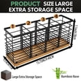 thumbnail image 5 of Pinovk Extra Large Kitchen Utensil Holder with 4 Compartments – Matte Black Metal & Wooden Base, Farmhouse Style Countertop Organizer for Spoons, Spatulas, Ladles, 5 of 9
