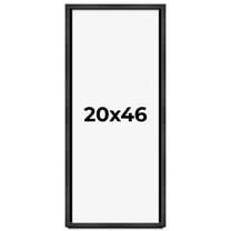 20x46 Frame Black Charcoal Grey Wood Textured Picture Frame | 0.75 Inch Moulding Width | Gunmetal