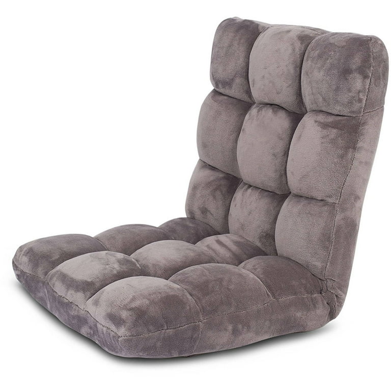 BirdRock Home Adjustable 14 Position Memory Foam Floor Chair Grey