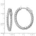 thumbnail image 3 of Sterling Silver Cubic Zirconia 46 Stones In and Out Oval Hoop Earrings, 3 of 3