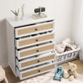 thumbnail image 6 of YOCWO Mid Century 5 Drawer Dresser, Chest of Drawer for Bedroom Living Room Entryway, White, 31.5" Wide, 6 of 9