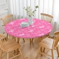 thumbnail image 3 of Pink Butterfly Pattern Round Fitted Tablecloth with Elastic Edge,Dining Table Cover Waterproof,Outdoor Round Tablecloth for Camping,Dining,Indoor and Outdoor, 3 of 7