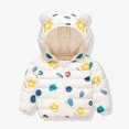 thumbnail image 1 of Chaqueta de plumón con capucha para bebé, niño y niña, gruesa, cálida, con estampado de oso, color blanco (1 año), 1 of 6