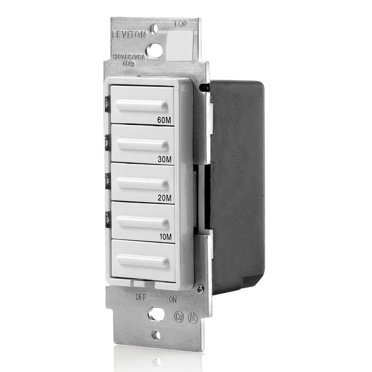 Ivory Leviton 001-LTB30-1LZ 30 Minute White And Light Almond Interchangeable Decora Electronic Timer Switch