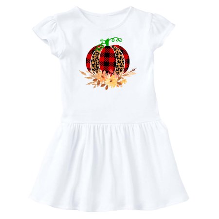 

Inktastic Rustic Cheetah and Plaid Print Pumpkin Gift Baby Girl Dress