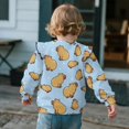 thumbnail image 5 of Uorisanigo Cute Capybara Kids Long Sleeve Sweatshirt Crew Neck Pullover Sweater Ruffled Shoulders Design, Fall Winter Spring Clothes Sweaters Shirts Size 1-2, 5 of 7