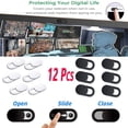 thumbnail image 2 of DEBGFS 12 Pcs Webcam Cover Shutter Slider Universal Antispy Camera Cover for Laptop PC Tablet Mobile Phone Lenses Sticker, 2 of 9