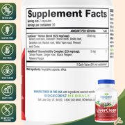 RidgeCrest Herbals LiverClean, Natural, Herbal Liver Support Supplement with Blessed Thistle Herb, Dandelion, Barberry, Wild Yam, Detox and Cleanse Support Formula, Healthy Bile (60 Caps, 30 Serv)