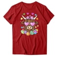 thumbnail image 2 of Easter Shirt for Women Highland Cow With Heart Sunglasses Graphic Tee Short Sleeve Crewneck Casual Festival Apparel Holiday Gift For Fans, 2 of 5