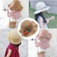 thumbnail image 5 of Conjunto de sombrero de paja y bolso de paja con protección solar para niños con circunferencia de la cabeza de 50-54 cm, linda decoración de fresa, sombrero para el sol de veranoCaqui, 5 of 5