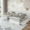 thumbnail image 4 of Gymax Twin Over Full Bunk Bed with Twin Trundle Convertible Platform Bed White, 4 of 10