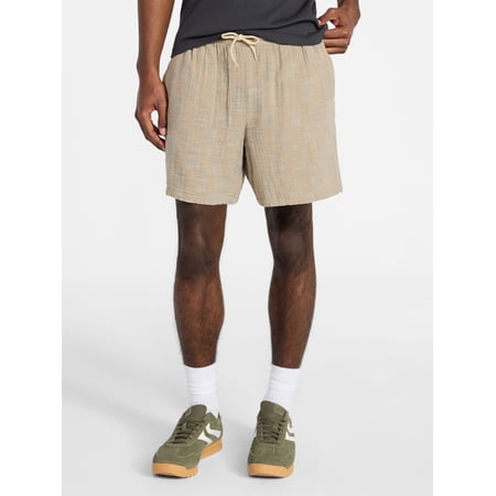 No Boundaries Check Gauze Shorts, 6.5" Inseam, Men's XS-5XL