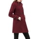 thumbnail image 4 of Abrigo de mujer INSPIRE CHIC de doble botonadura, longitud midi, cuello alto, manga larga, color burdeos, 4 of 8
