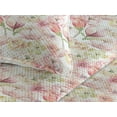 thumbnail image 3 of Ambesonne Floral Quilted Bedspread Set 3 Pcs, Retro Art Nostalgia Floral, Queen, Ivory Rose Pale Green, 3 of 4