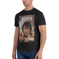 thumbnail image 4 of Black Rocky Balboa Men's Short Shirt 3D Printed Sleeve Fashion T Shirt Round Neck Gift Tee, 4 of 8