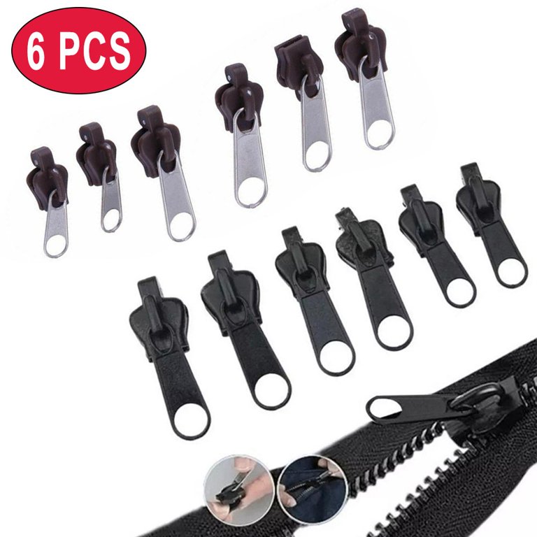 Fule Universal Zip Repair Replacement Kit. 3 Sizes 6 Pieces No Tools Zip  Fixers 