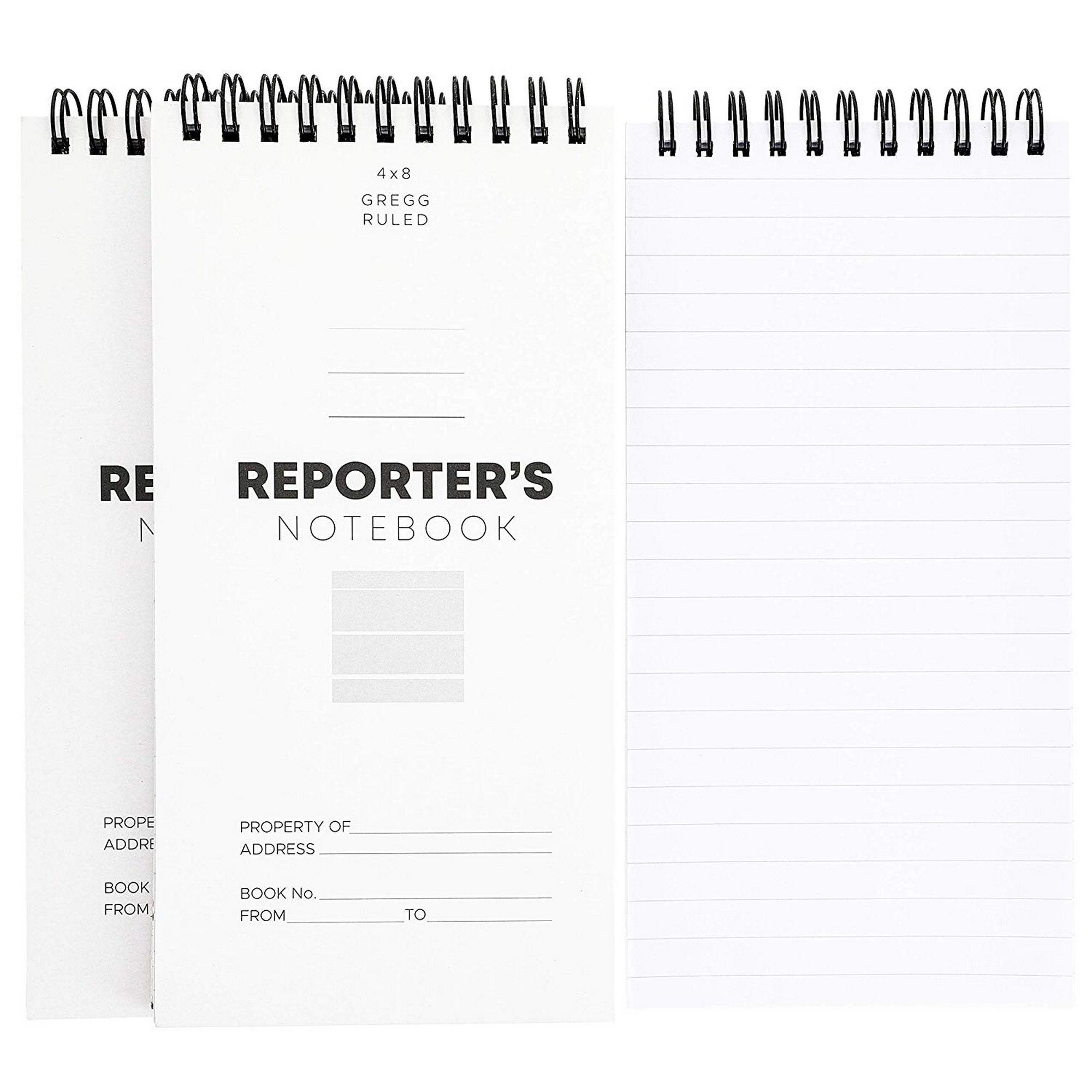 12Pack 8 X 4 inch Reporters Pocket Spiral Memo Pad Notebook, 70 Sheets